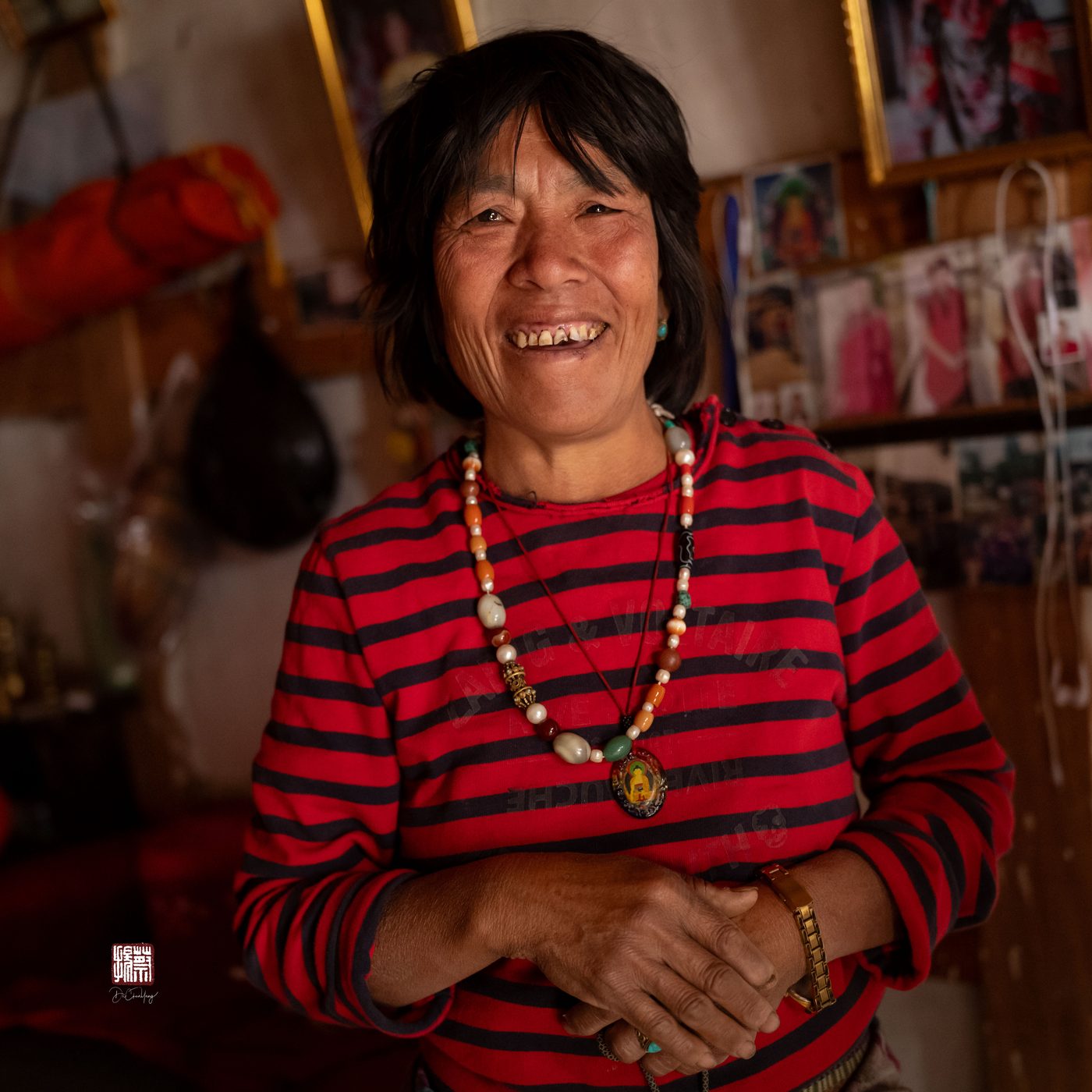 Woman in red, Rinchengang village, Bhutan, 2025